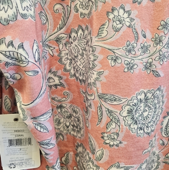 PJ Salvage Paisley Coral Pajama Top NEW Womens Small - Picture 4 of 6